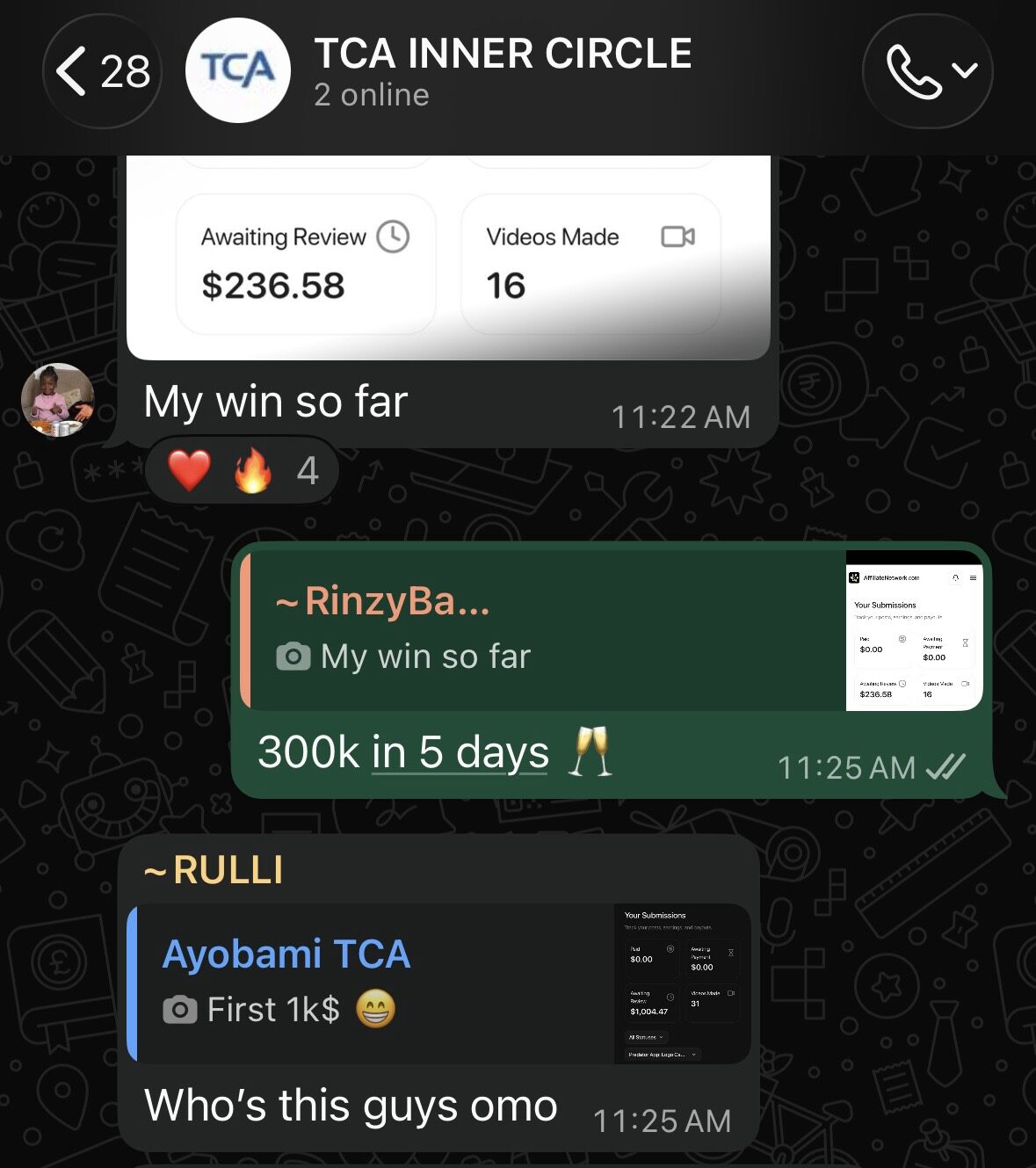Student earning proof 1