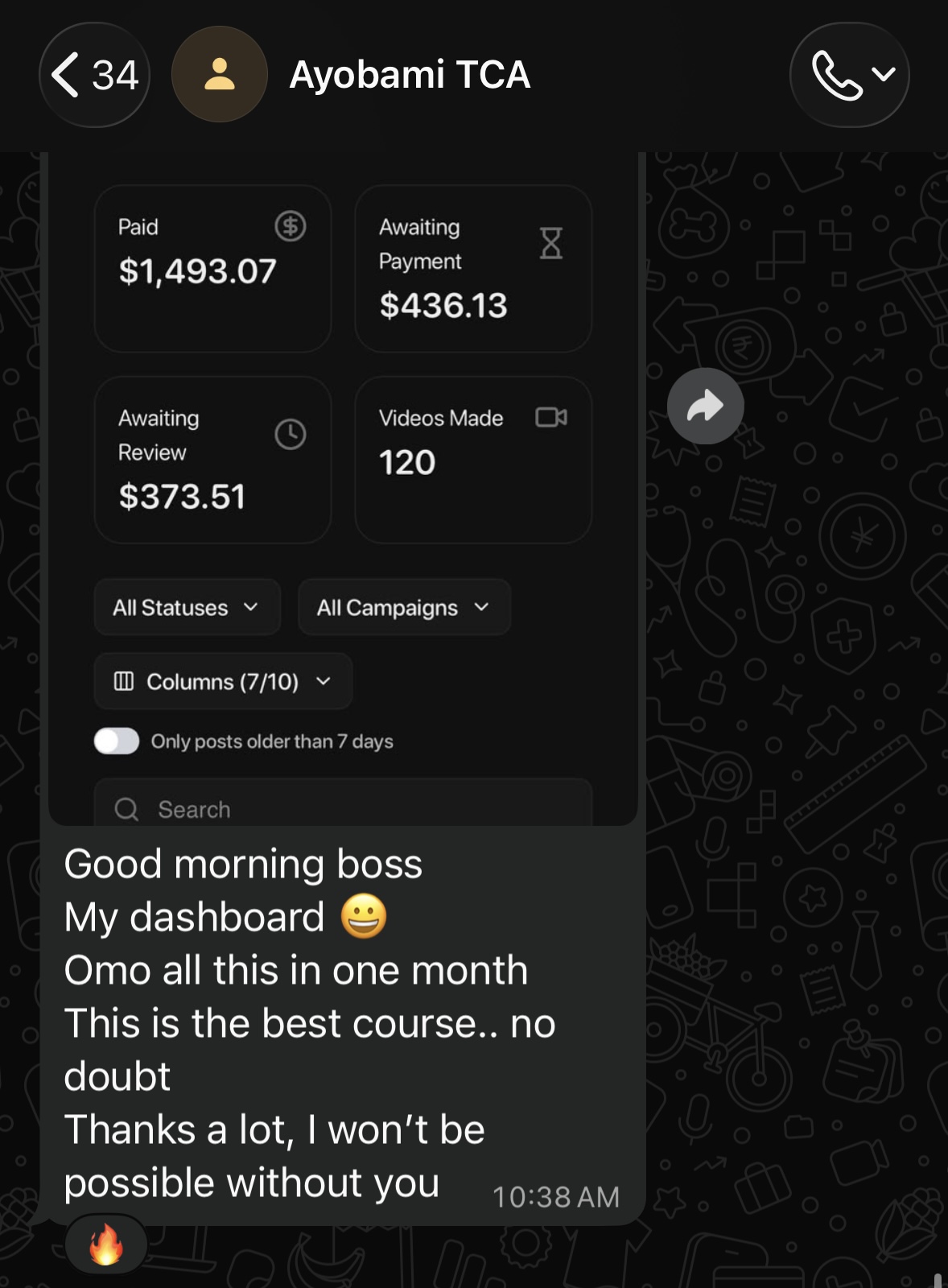 Student earning proof 1